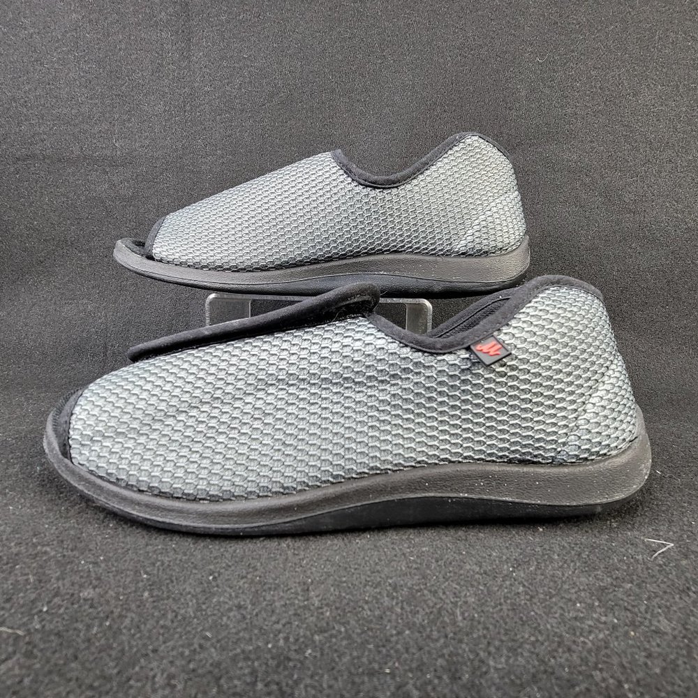 W&LESVAGO Men's Wide Width Adjustable Diabetic Slippers, Open Toe Walking Shoe